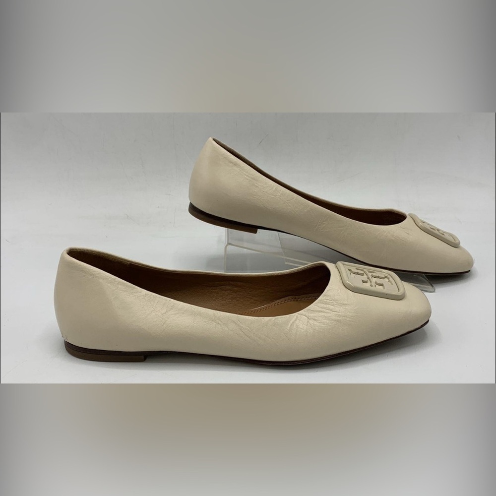 Tory Burch Square Toe Leather Georgia Ballet Flats Size 8 - Picture 2 of 7